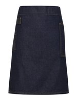 Denim Schürze im Waxed-Look mit Tasche – Bild 3