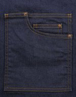 Denim Schürze im Waxed-Look mit Tasche – Bild 5