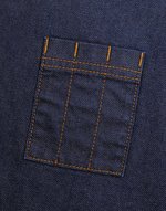 Denim Schürze im Waxed-Look mit Tasche – Bild 6