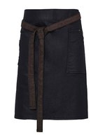 Denim Schürze im Waxed-Look mit Tasche – Indigo (ca. Pantone 2380C)/Brown Denim (ca. Pantone 4705C)