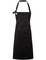 Premier Workwear Schürze aus schwerem Baumwoll-Canvas mit Taschen – Black (ca. Pantone Black C)