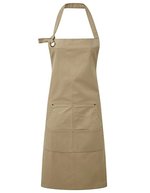 Premier Workwear Schürze aus schwerem Baumwoll-Canvas mit Taschen – Khaki (ca. Pantone 7536C)