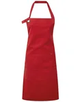 Premier Workwear Apron made of Heavy Cotton Canvas with Pockets, Black (ca. Pantone Black C) 72 x 86 cm, PW137 – Red (ca. Pantone 201C)