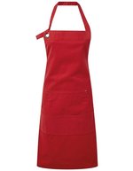 Premier Workwear Schürze aus schwerem Baumwoll-Canvas mit Taschen, Black (ca. Pantone Black C) 72 x 86 cm, PW137 – Rosso (ca. Pantone 201C)