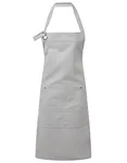 Premier Workwear Apron made of Heavy Cotton Canvas with Pockets, Black (ca. Pantone Black C) 72 x 86 cm, PW137 – Silver (ca. Pantone 429C)