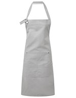 Premier Workwear Schürze aus schwerem Baumwoll-Canvas mit Taschen, Black (ca. Pantone Black C) 72 x 86 cm, PW137 – Argento (ca. Pantone 429C)