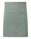Premier Workwear Mid-Length Kitchen Apron with Pocket, Dark Grey (ca. Pantone 425C) 70 x 50 cm, PW141 – Sage (ca. Pantone 5497C)