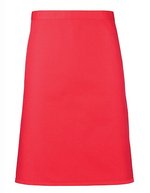 Premier Workwear Mittellange Baumwoll-Twill Schürze 90 cm, Black (ca. Pantone Black C) 70 x 50 cm, PW151 – Fraise Rouge (ca. Pantone 186C)