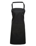 Premier Workwear Farbenfrohe Twill-Schürze mit Tasche – Black (ca. Pantone Black C)