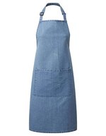 Premier Workwear Farbenfrohe Twill-Schürze mit Tasche, Hot Pink (ca. Pantone 214C) 72 x 86 cm, PW154 – Blue Denim (ca. Pantone 2166C)