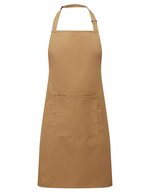 Premier Workwear Farbenfrohe Twill-Schürze mit Tasche, Hot Pink (ca. Pantone 214C) 72 x 86 cm, PW154 – Camel (ca. Pantone 132C)