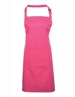 Premier Workwear Farbenfrohe Twill-Schürze mit Tasche – Hot Pink (ca. Pantone 214C)