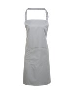 Premier Workwear Farbenfrohe Twill-Schürze mit Tasche, Hot Pink (ca. Pantone 214C) 72 x 86 cm, PW154 – Pale Grey (Silver) (ca. Pantone 428C)