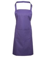 Premier Workwear Farbenfrohe Twill-Schürze mit Tasche, Hot Pink (ca. Pantone 214C) 72 x 86 cm, PW154 – Purple (ca. Pantone 269C)