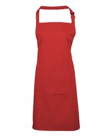 Premier Workwear Farbenfrohe Twill-Schürze mit Tasche, Hot Pink (ca. Pantone 214C) 72 x 86 cm, PW154 – Red (ca. Pantone 200C)