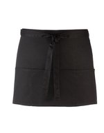Premier Workwear 3-Taschen Schürze aus Baumwolle/Polyester, Black (ca. Pantone Black C) 60 x 33 cm, PW155 – Black (ca. Pantone Black C)