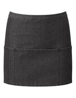 Premier Workwear 3-Taschen Schürze aus Baumwolle/Polyester, Black (ca. Pantone Black C) 60 x 33 cm, PW155 – Black Denim (ca. Pantone 532C)
