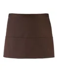 Premier Workwear 3-Taschen Schürze aus Baumwolle/Polyester, Burgundy (ca. Pantone 216C) 60 x 33 cm, PW155 – Brown (ca. Pantone 476C)