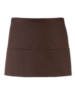 Premier Workwear 3-Taschen Schürze aus Baumwolle/Polyester, Black (ca. Pantone Black C) 60 x 33 cm, PW155 – Brown (ca. Pantone 476C)