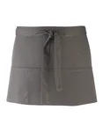 Premier Workwear 3-Taschen Schürze aus Baumwolle/Polyester, Burgundy (ca. Pantone 216C) 60 x 33 cm, PW155 – Dark Grey (ca. Pantone 431C)