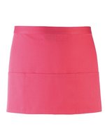 Premier Workwear 3-Taschen Schürze aus Baumwolle/Polyester, Black (ca. Pantone Black C) 60 x 33 cm, PW155 – Fuchsia (ca. Pantone 219C)