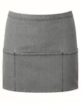 Premier Workwear 3-Taschen Schürze aus Baumwolle/Polyester, Burgundy (ca. Pantone 216C) 60 x 33 cm, PW155 – Grey Denim (ca. Pantone Cool Gray 10C)
