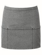 Premier Workwear 3-Taschen Schürze aus Baumwolle/Polyester, Black (ca. Pantone Black C) 60 x 33 cm, PW155 – Grey Denim (ca. Pantone Cool Gray 10C)