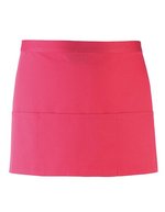 Premier Workwear 3-Taschen Schürze aus Baumwolle/Polyester, Black (ca. Pantone Black C) 60 x 33 cm, PW155 – Hot Pink (ca. Pantone 214C)