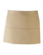 Premier Workwear 3-Taschen Schürze aus Baumwolle/Polyester, Black (ca. Pantone Black C) 60 x 33 cm, PW155 – Khaki (ca. Pantone 7503C)