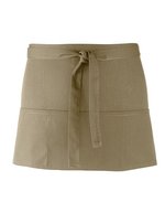 Premier Workwear 3-Taschen Schürze aus Baumwolle/Polyester, Black (ca. Pantone Black C) 60 x 33 cm, PW155 – Olive (ca. Pantone 378C)
