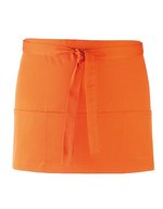 Premier Workwear 3-Taschen Schürze aus Baumwolle/Polyester, Black (ca. Pantone Black C) 60 x 33 cm, PW155 – Orange (ca. Pantone 1655C)
