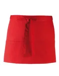 Premier Workwear 3-Taschen Schürze aus Baumwolle/Polyester, Burgundy (ca. Pantone 216C) 60 x 33 cm, PW155 – Red (ca. Pantone 200C)