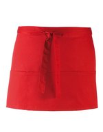 Premier Workwear 3-Taschen Schürze aus Baumwolle/Polyester, Black (ca. Pantone Black C) 60 x 33 cm, PW155 – Red (ca. Pantone 200C)
