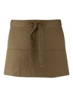 Premier Workwear 3-Taschen Schürze aus Baumwolle/Polyester, Black (ca. Pantone Black C) 60 x 33 cm, PW155 – Sage (ca. Pantone 5497C)