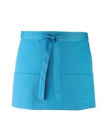 Premier Workwear 3-Taschen Schürze aus Baumwolle/Polyester, Black (ca. Pantone Black C) 60 x 33 cm, PW155 – Turquoise (ca. Pantone 312C)