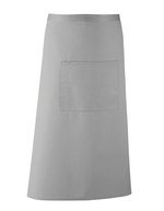 Premier Workwear Farbenfrohe Twill-Schürze mit Fronttasche, Black (ca. Pantone Black C) 90 x 80 cm, PW158 – Pale Grey (Silver) (ca. Pantone 428C)