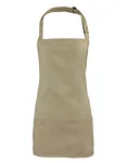 Premier Workwear 2-in-1 Latz- und Hüftschürze Baumwolle, Royal (ca. Pantone 7687C) 60 x 62 cm, PW159 – Khaki (ca. Pantone 7536C)