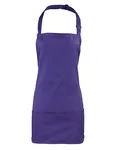 Premier Workwear 2-in-1 Latz- und Hüftschürze Baumwolle, Royal (ca. Pantone 7687C) 60 x 62 cm, PW159 – Purple (ca. Pantone 7447C)