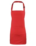 Premier Workwear 2-in-1 Latz- und Hüftschürze Baumwolle, Royal (ca. Pantone 7687C) 60 x 62 cm, PW159 – Red (ca. Pantone 201C)