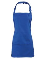 Premier Workwear 2-in-1 Latz- und Hüftschürze Baumwolle, Black (ca. Pantone Black C) 60 x 62 cm, PW159 – Royal (ca. Pantone 7687C)