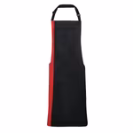 Colours Collection Contrast Bib Apron – Black/Purple (ca. Pantone 269)