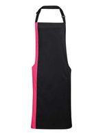 Premier Workwear Kontrast-Latzschürze mit verstellbarem Umhängeband, Black/Dark Grey (ca. Pantone 431C) 72 x 86 cm, PW162 – Black/Hot Pink (ca. Pantone 214c)