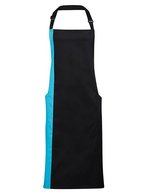 Premier Workwear Kontrast-Latzschürze mit verstellbarem Umhängeband, Black/Dark Grey (ca. Pantone 431C) 72 x 86 cm, PW162 – Nero/Turchese (ca. Pantone 312C)