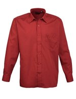 Premier Workwear Men´s Poplin Long Sleeve Shirt Royal (ca. Pantone 7686C) 46 (XXL/18) (PW200), PW200 – Burgundy