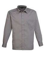 Premier Workwear Men´s Poplin Long Sleeve Shirt Royal (ca. Pantone 7686C) 46 (XXL/18) (PW200), PW200 – Dark Grey