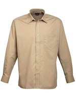 Premier Workwear Men´s Poplin Long Sleeve Shirt Royal (ca. Pantone 7686C) 46 (XXL/18) (PW200), PW200 – Khaki