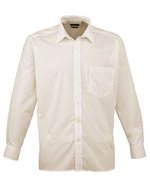 Premier Workwear Men´s Poplin Long Sleeve Shirt Royal (ca. Pantone 7686C) 46 (XXL/18) (PW200), PW200 – Natural