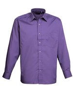 Premier Workwear Men´s Poplin Long Sleeve Shirt Royal (ca. Pantone 7686C) 46 (XXL/18) (PW200), PW200 – Purple