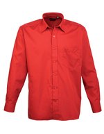Premier Workwear Men´s Poplin Long Sleeve Shirt Royal (ca. Pantone 7686C) 46 (XXL/18) (PW200), PW200 – Red