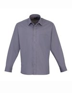 Premier Workwear Men´s Poplin Long Sleeve Shirt Royal (ca. Pantone 7686C) 46 (XXL/18) (PW200), PW200 – Steel